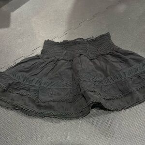 Katie J Black Smock Skirt with Lace detail